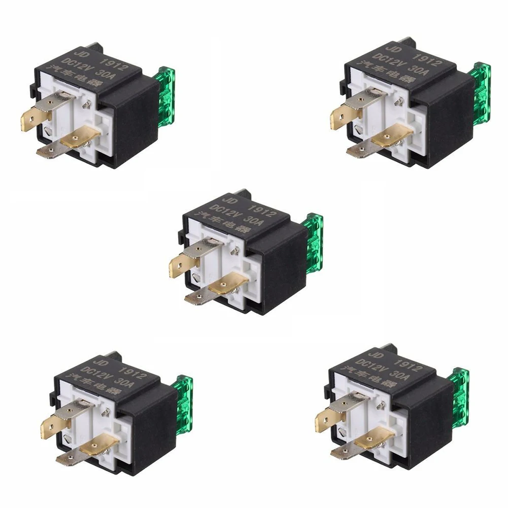 5pcs 12V 30 Amp 4 Pin Car Vehicle Auto Metal Heavy Duty Relay Fuse