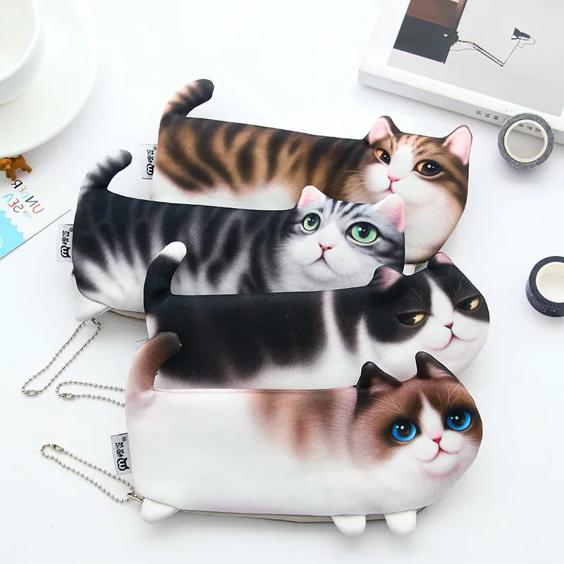 

2018 NEW 1 Pcs CAT Cartoon Gift School Supplies Pencil case Stationery Pen Bag for Girl Boy Student