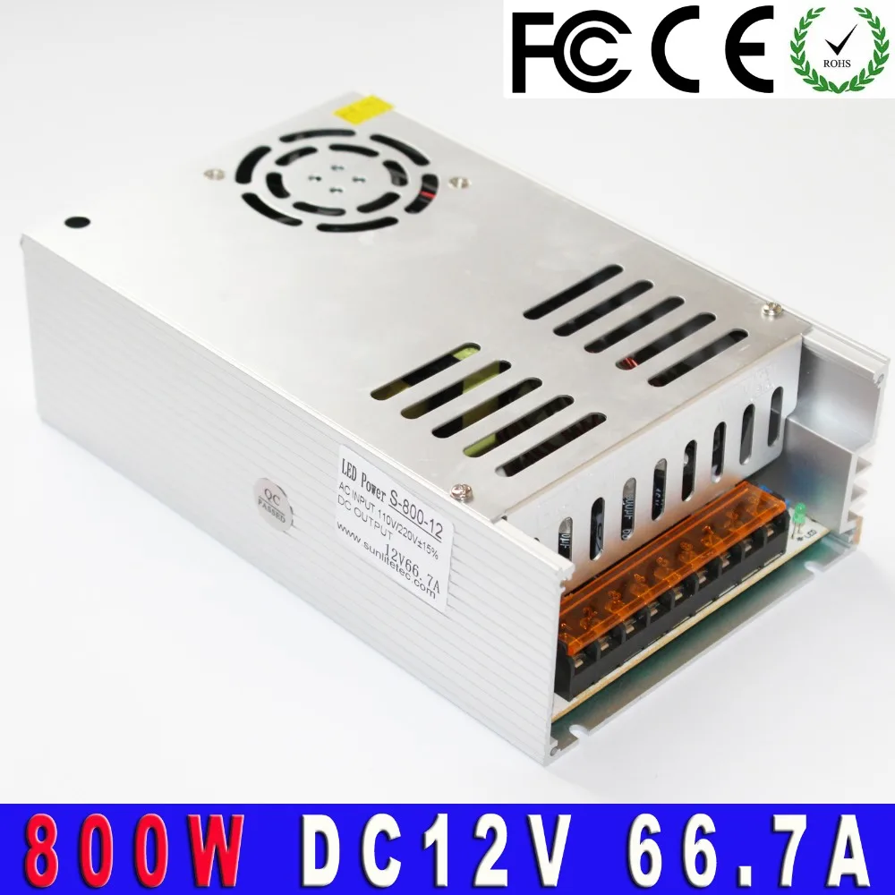 New switching switch Power Supply dc 12v 66.7A 800W block power charger for LED Strip 3D Print  transformer 220v 110v AC to dc 