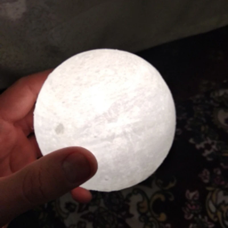 8 см креативный ночник 3D печать полная луна лампа лунный Usb зарядка ночник сенсорный контроль яркости