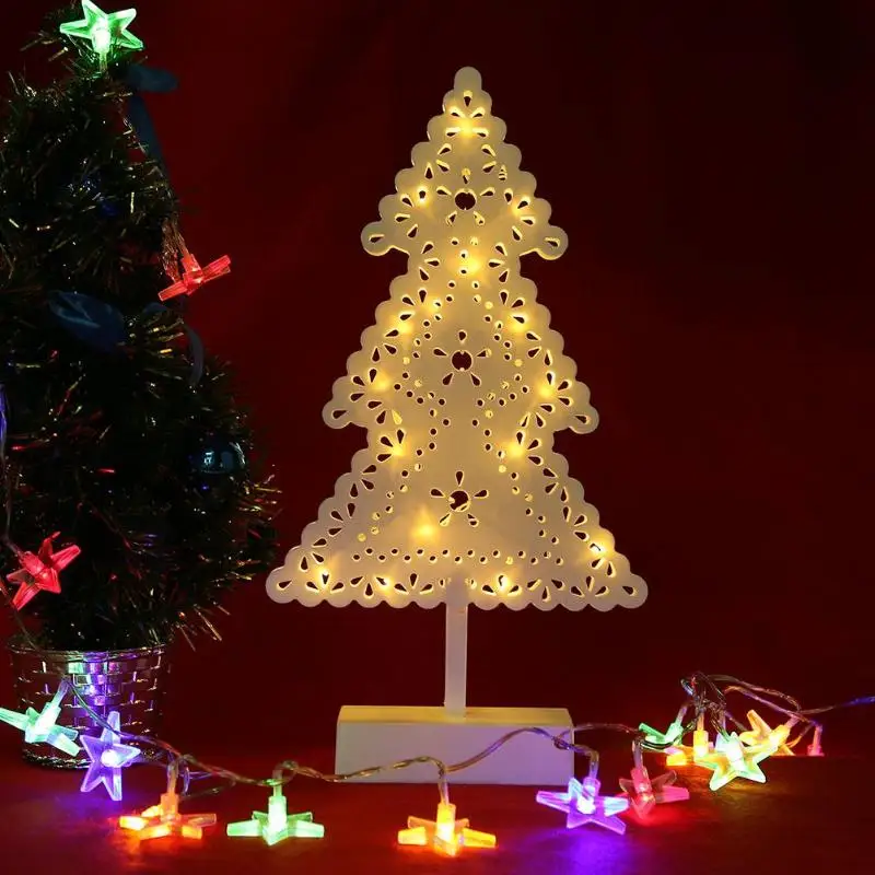 

Creative Romantic Christmas Hollow Light Xmas New Year Festival Party Home Desktop Ornament Decoration Lamp Gifts