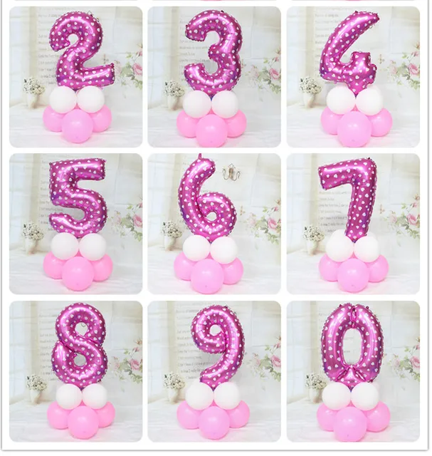 16 Inch Number Inflatable Foil Balloons Digit Helium Ballons Numbers Birthday Party Decorations Kids Wedding Decor Party Supply