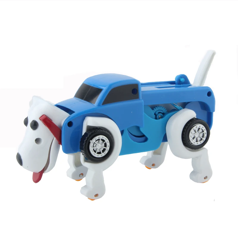 

Robot Dog Toy Transformation Car Toy Creative Vehicles Clockwork Wind up Toys Gift for Kids