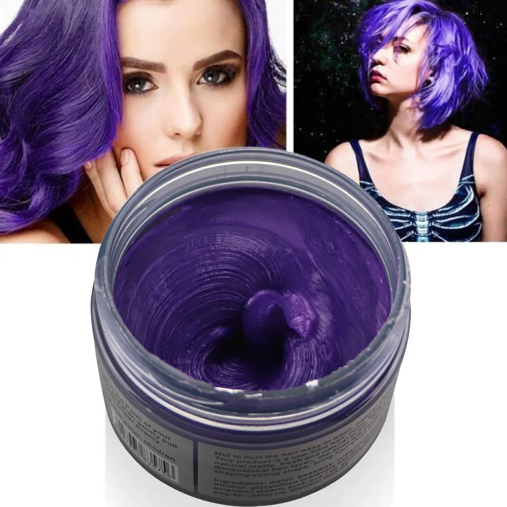 7 цветов временные волосы цветной воск унисекс грязь DIY одноразовая формовочная паста Краска Крем гель для волос для укладки волос