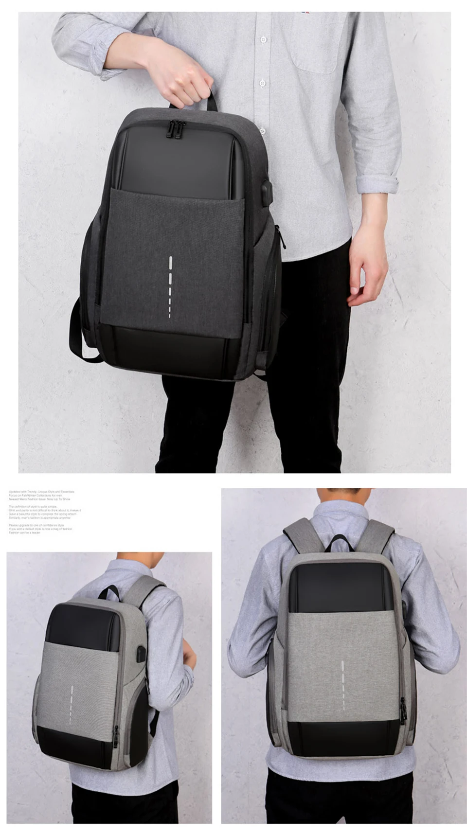 Мужской рюкзак мужской рюкзак школьный для мальчиков Молодежный Модный водонепроницаемый Удобные сумки ноутбук зарядка через usb Повседневный ранец для колледжа