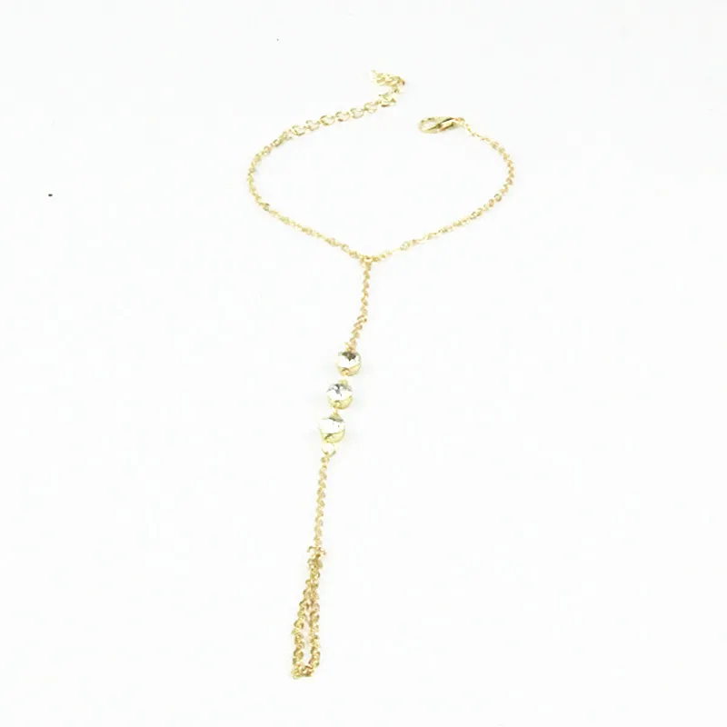 Простой браслет-цепочка с кристаллами и бусинами цепочка на палец модная цепочка с кисточками браслет на руку и браслет для женщин ювелирные изделия ns18