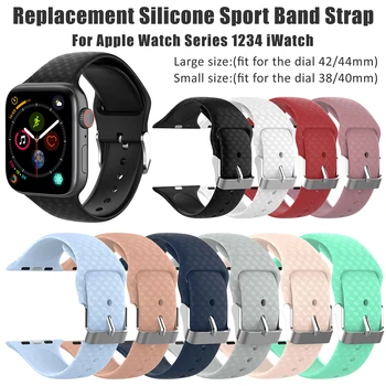 

3D Texture Soft Silicone Replacement Sport Band For 38mm 42mm Apple Watch Series 1 2 3 4 Wrist Bracelet Strap