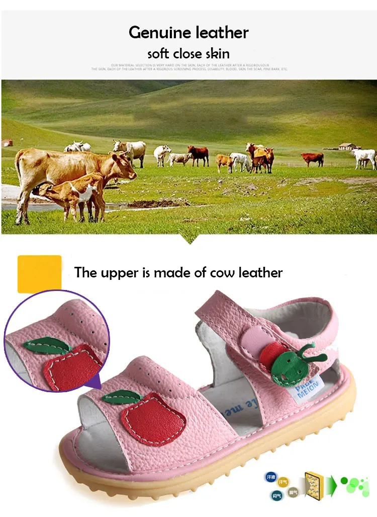 Kalupao Children Shoes Kids Sandals Girls White Toddler Girl Shoes Summer Sandals Soft Sole Genuine Leather Kids Girls Footwear (10)