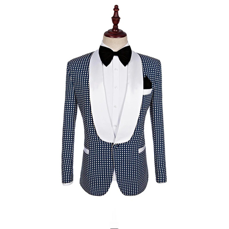 

Mens Formal wave point 2 Piece Suits Groom Party Tuxedos Slim Fit Shawl Lapel Blazer Men Suit Single Breasted Jacket Pants