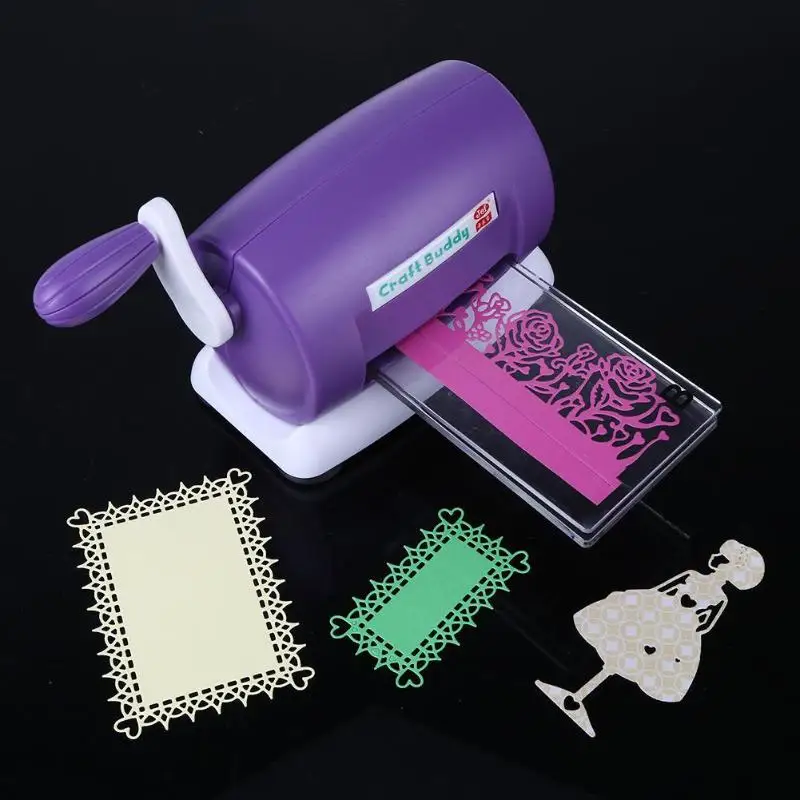 DIY штамповка машина для тиснения скрапбукинга резак для краски бумажные карты высечки машина для тиснения дома инструмент для штамповки розовый фиолетовый
