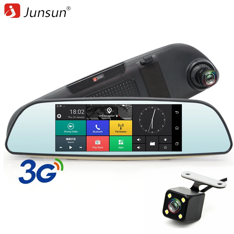

Junsun 6.86" Android 5.0 Car DVR GPS Navigation 3G Rearview Mirror Dual Lens wifi FHD 1080P Recorder Camera automovil Dash Cam
