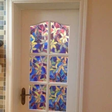 29-90 см x 2 м Европейская статическая цепляющаяся без клея статическая витражная оконная пленка для уединенности плёнка на окно Орхидея Высокая крышка