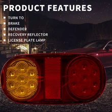 Универсальный 1 пара 12 В светодиодный задний светильник s стоп-индикатор с номерным знаком светильник для автомобиля грузовика прицепа лодки