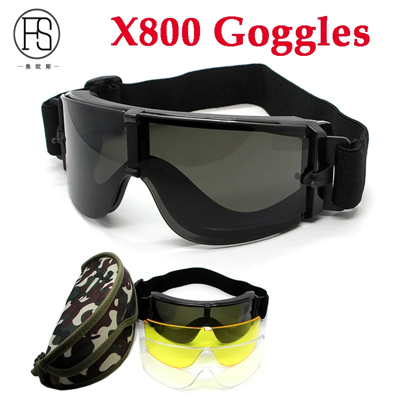Safety Tactical Goggles X800 Outdoor Sport Eye Protection Glasses Hunting Shooting Men War Game