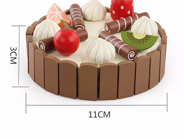 Wooden Baby Toys Magnetic Mini Cake Pretend Kitchen Toy For Children Lovely Children Education Model Classic Toys