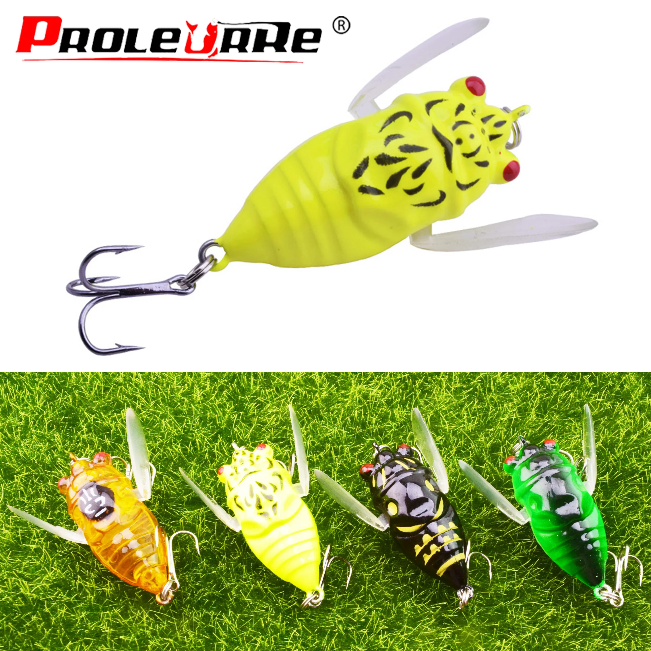 

Proleurre cicada insect Fishing Lure 52mm 4.4g Minnow Crank Wobblers tackle Artificial Hard Bait Pesca Leurre Isca Peche Fish