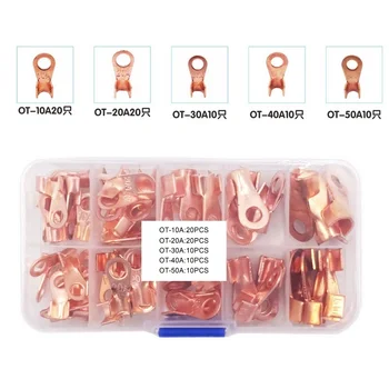 

70pcs High quality Wire Terminal Connector Cable copper lugs ring Set 10A 20A 30A 40A 50A Electric vehicle battery Connector Kit