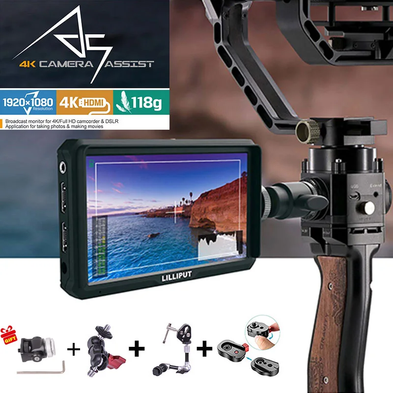 Lilliput A5 1920x1080 4K HDMI in/out вещание 5 дюймов камера/видео полевой монитор для Canon Nikon Sony