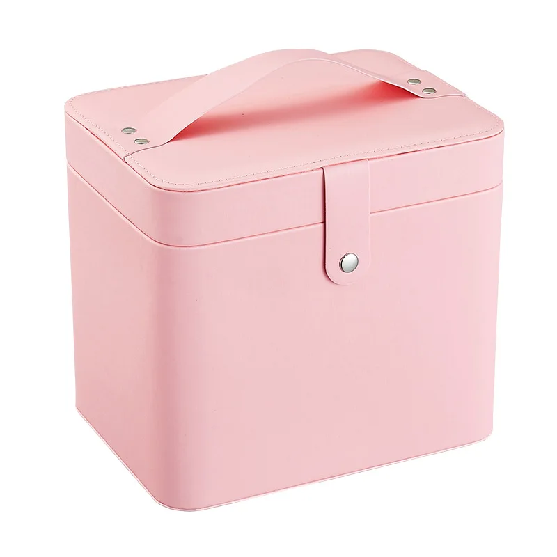 Guanya waterproof necklace PU leather women makeup organizer 2 layers rings earings portable large capacity Jewelry Box Jewelry Packaging