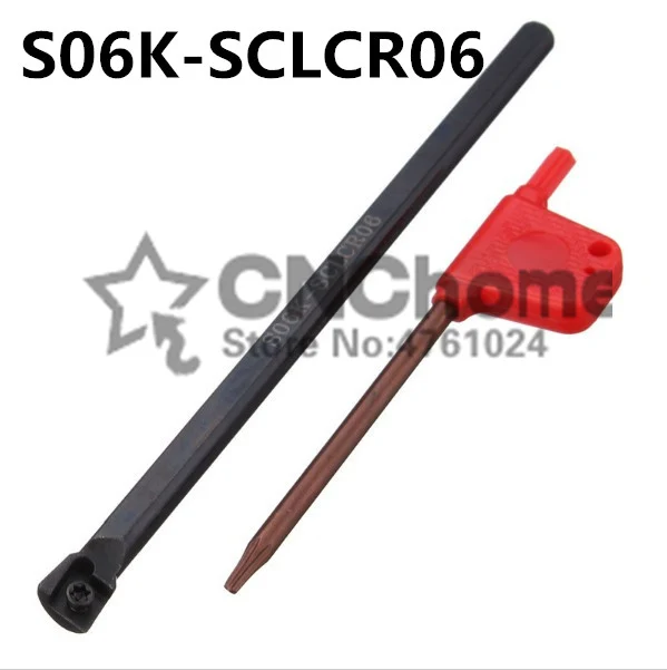 

S06K-SCLCR06/ S06K-SCLCL06,6mm*100 boring bar internal turning tools screw locked mini lathe tool holder for CCMT 060204 inserts