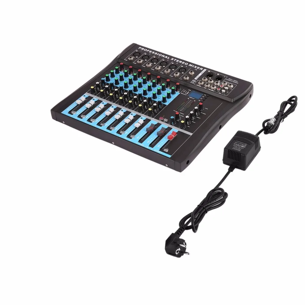 CT8 8 Channel Professional Stereo Mixer Live USB Studio Audio Sound Console Network Anchor Device Vocal Effect Processor