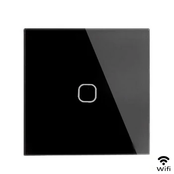 

Minitiger EU/UK WIFI Smart Touch Switch APP Wireless Remote Light Wall Switch Crystal Glass Panel Works With Alexa / Google Home