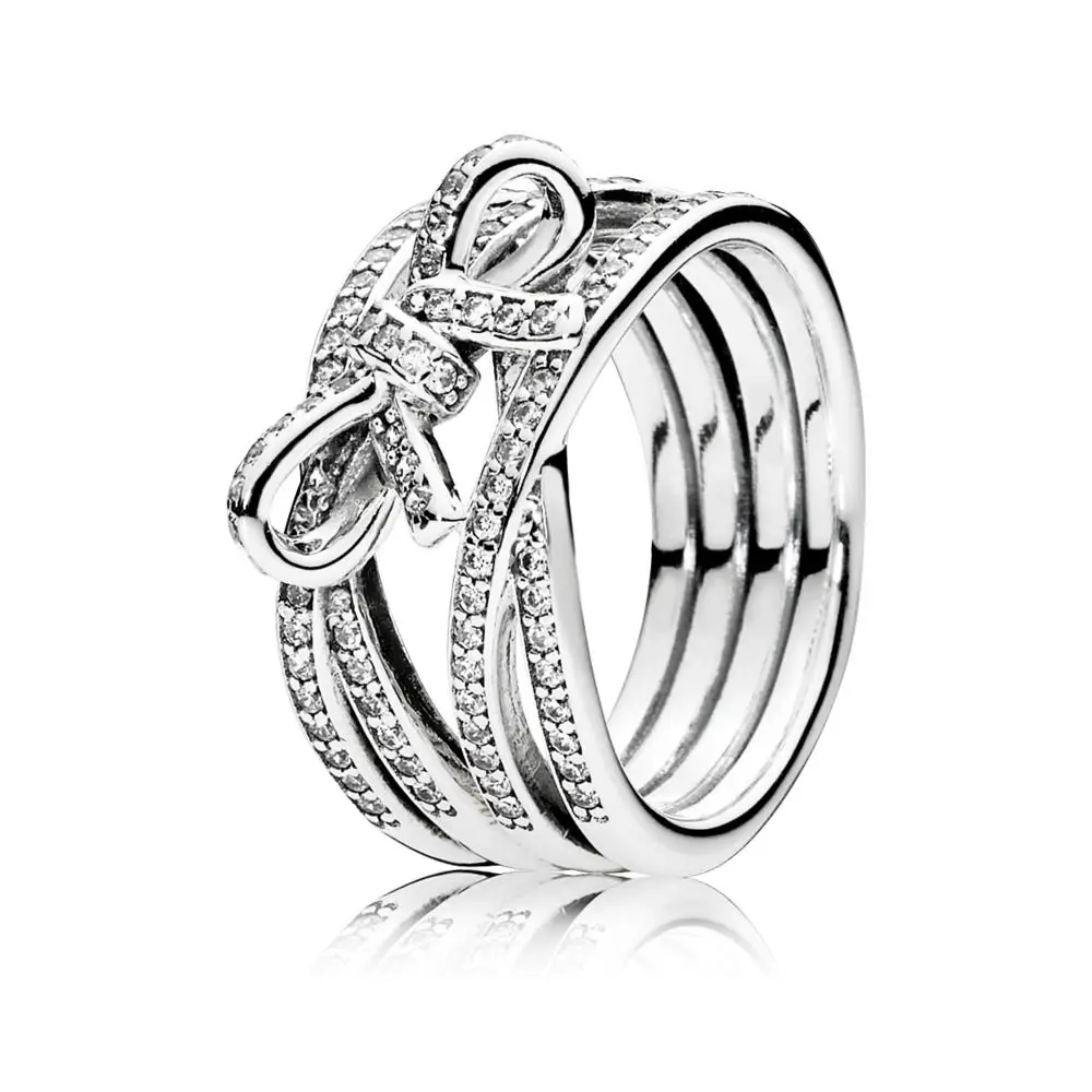 16 стилей, женские 925 пробы, серебряные кольца с розовым золотом, бант, корона, любовь, Кристальное кольцо для женщин, ювелирное изделие, подарок