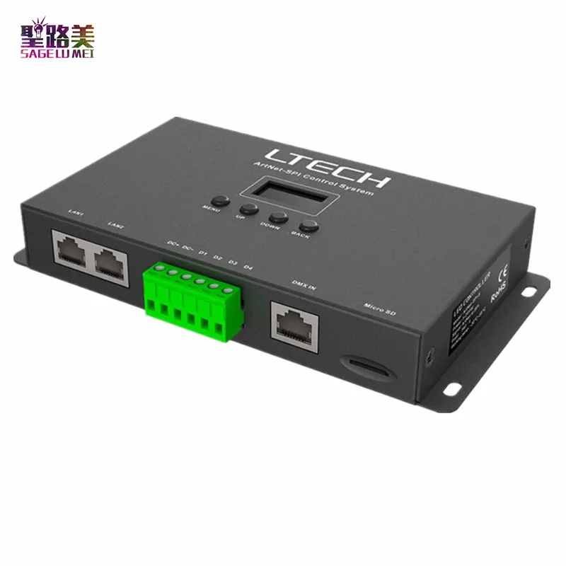 Быстрая доставка LETECH Artnet-SPI-8 pixel light светодиодный контроллер для 1360 Piexls 8 Universe DC5V-24V