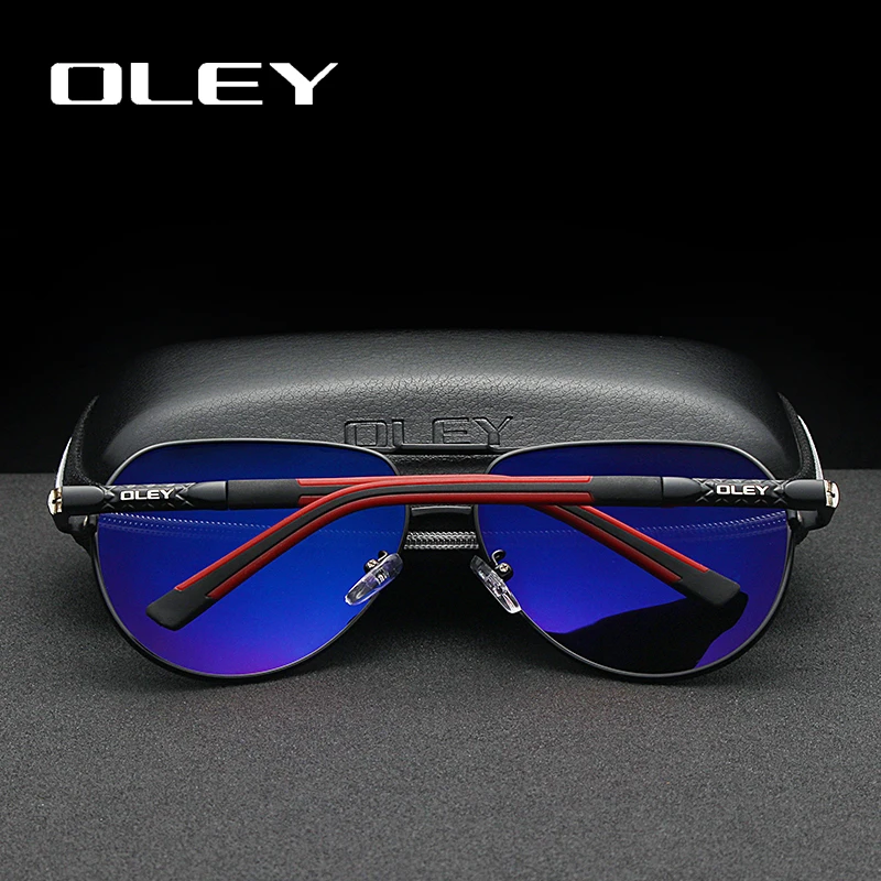 OLEY брендовые Модные мужские солнцезащитные очки Поляризованные Ретро Классические пилотные алюминиевые очки для вождения HD очки Оттенки для мужчин/женщин R7614
