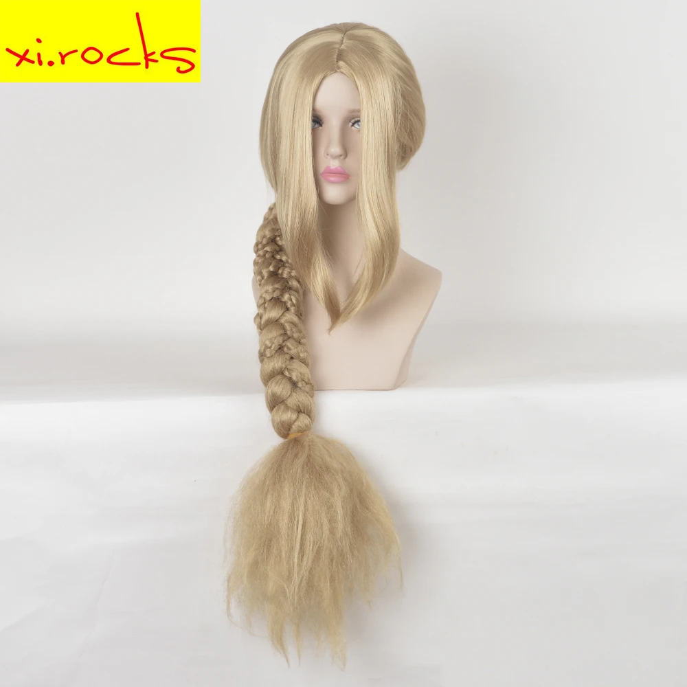 

3050 Long Braid Ponytail Wig Blonde Omber Full Synthetic High Temperature Fiber Hair Blond Wigs For Women Natural Hair Xi.rocks