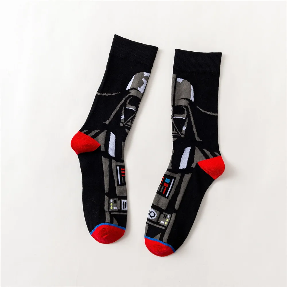 Забавные носки для мужчин и женщин, хлопковые Повседневные носки в стиле Харадзюку, серия «Звездные войны», женские уличные Носки для скейтбординга в стиле хип-хоп, весенне-осенние носки - Цвет: 2