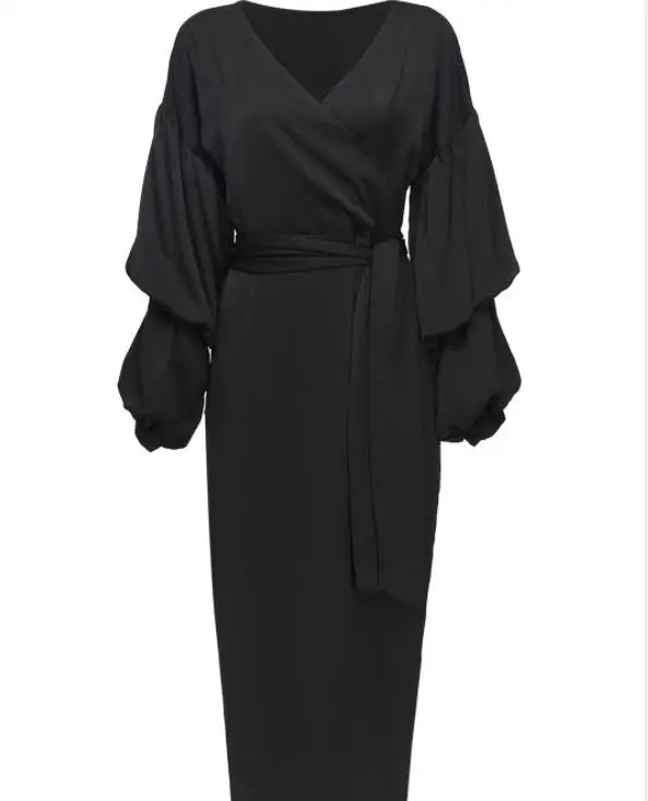 Элегантное мусульманское платье abaya Макси Nida кардиган с пышными рукавами длинные халаты кимоно Jubah Рамадан Исламская национальная одежда