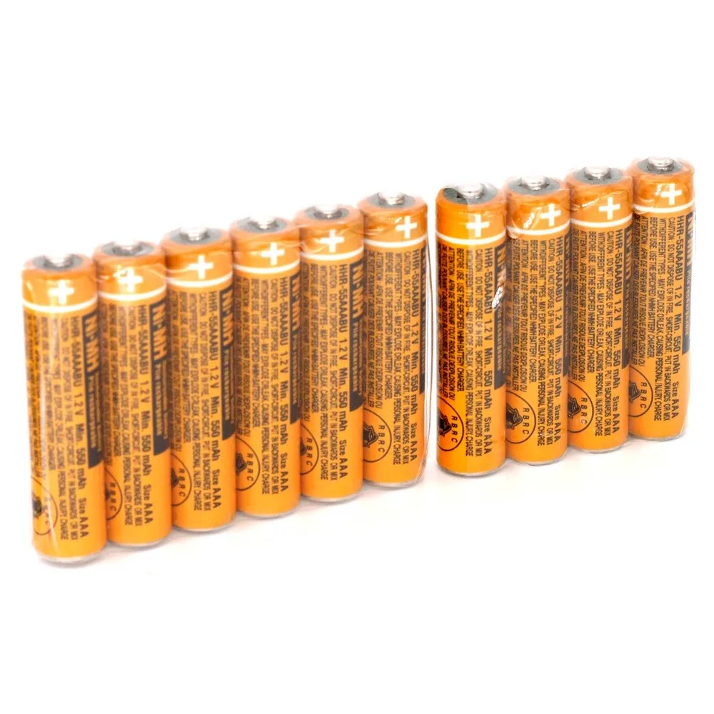 10PCS/lot AAA battery 1.2V 550mAh HHR 55AAABU For Panasonic Cordless