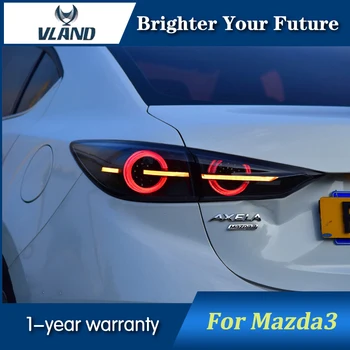 

LED Strip Rear Lamps for Mazda 3 Axela Tail Lights 2014-2018 Dark Black Housing Clear Lens Tail Lamp