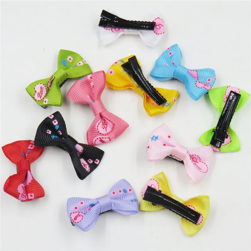 2PCS/LOT Lovely Candy LOVE Small Bow Hairpin For Girl Hair Tie Child Elastic Bands Scrunchy Clips Accessories Kids |