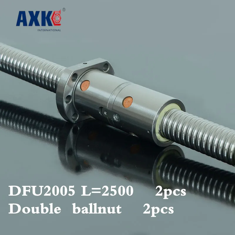 

2018 Limited Rushed Steel Thrust Bearing 2pcs Cnc Rolled Ballscrew 2005 -l 2500mm Dfu2005 Ball Screw With Double Ballnut