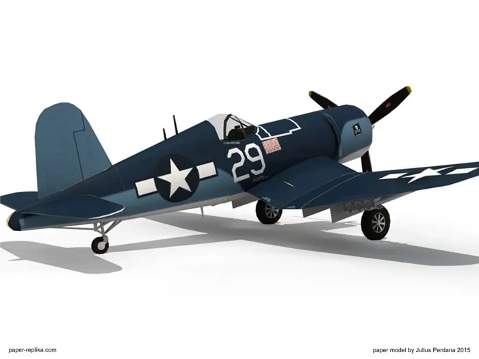 1:33 Американский пиратский истребитель бомбардировщик F4U-1A Corsair бумажная модель DIY игрушка