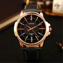 Yazole Hot New fashion atmospheric top quality watch men business leather strap watches quartz wristwatch Relogio