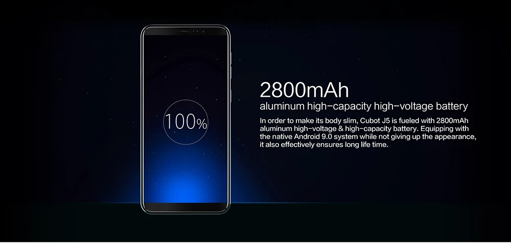 Cubot J5 смартфон 5," 18:9 полный Экран MT6580 Quad-Core Android 9,0 телефон 2 Гб Оперативная память 16 Гб Встроенная память Dual SIM карта