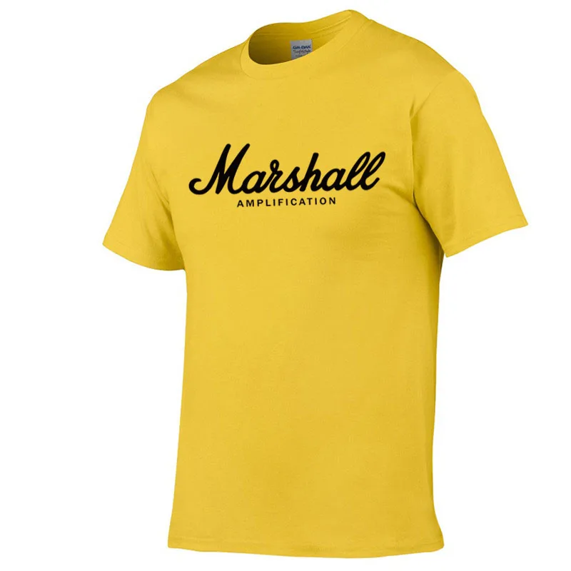 hot sale summer cotton Marshall t shirt men short sleeves tee hip hop T-shirt streetwear Boy/girl Tshirt XXS-2XL - Цвет: yellow-Black