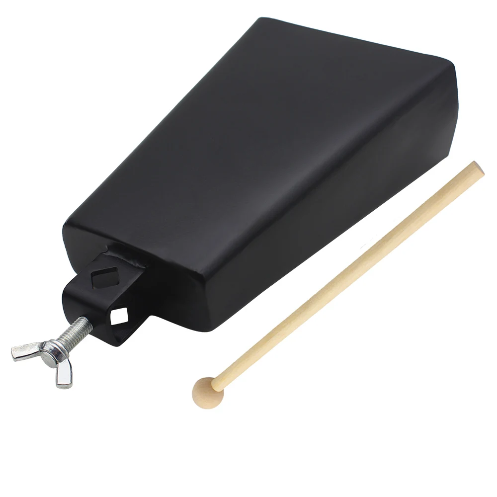 

Hot sale 5 Inch Iron Cow-bell Percussion Instrument with Clapper for Drum Set Kit Accessory