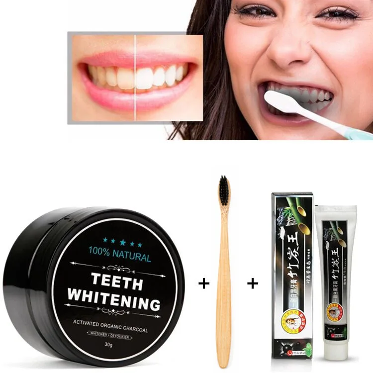 100 Natural Teeth Whitening Set Bamboo Charcoal Toothpaste Strong