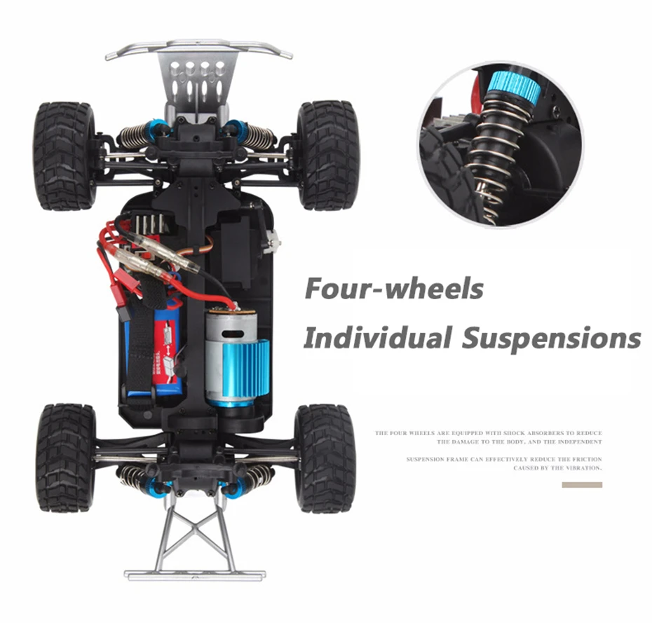 Wltoys A959A/A969A/A979A 1:18 внедорожник Радиоуправляемый автомобиль 2 4G 4WD 45 км/ч