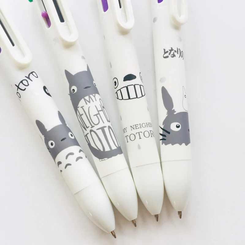 

1X Kawaii Totoro 6 in 1 Colorful Ball Ballpoint Pen School Supply Student Stationery Writing Drawing Pen