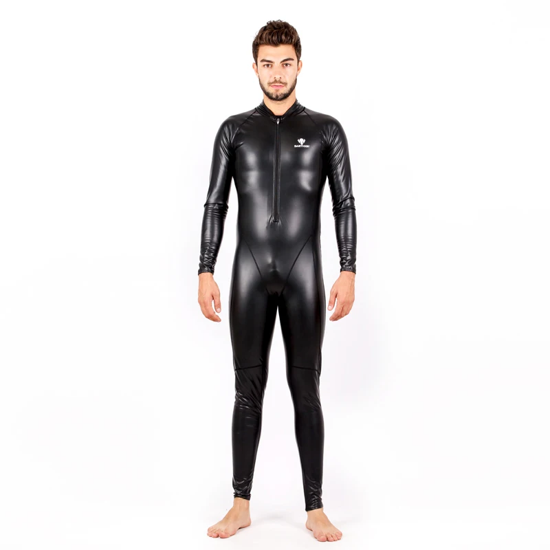 HXBY Full Body PU Waterproof One Piece Professional Racing Swimwear Adults Long Sleeve Competitive Surfing Bathing Beach Wear