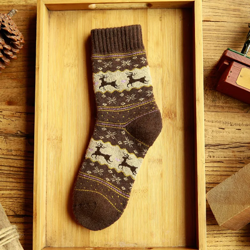 5 пар/лот,, женские зимние толстые теплые носки из кашемира/шерсти ангоры, рождественские забавные носки в стиле Харадзюку