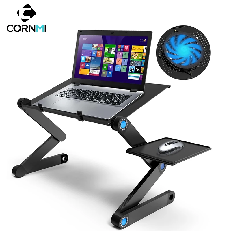Laptop Table Tray Desk W//Cooling Fan Tablet Pad Stand Bed Sofa Couch Stand Lap