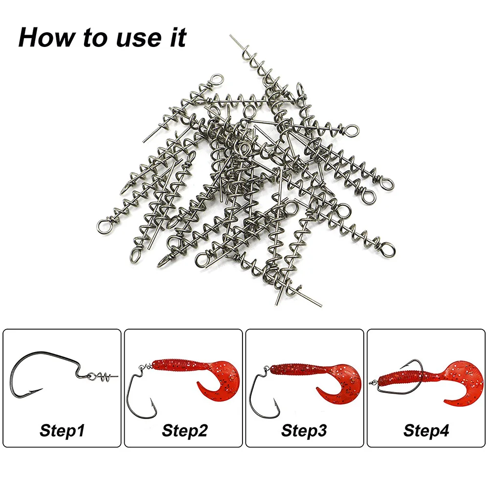300 шт., мягкие приманки из нержавеющей стали, пружинный замок, шпилька, Крючки для рыбалки, мягкие приманки, шпилька, крючок, рыболовные снасти