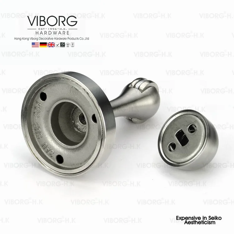VIBORG Deluxe Solid 304 Stainless Steel Casting Powerful Floor mounted Wall mounted Magnetic Door Stopper Stops Doorstop,RS-33