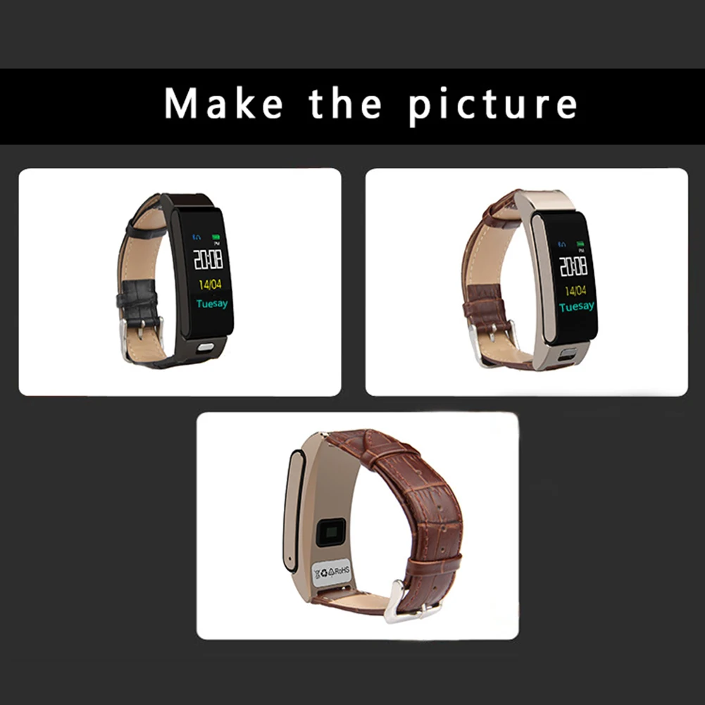 Smart Bracelet Heart Rate Blood Pressure Monitor Fitness Smart Watch with Color Screen -Drop